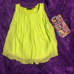Alice + Olivia Lime Green Blouse XS